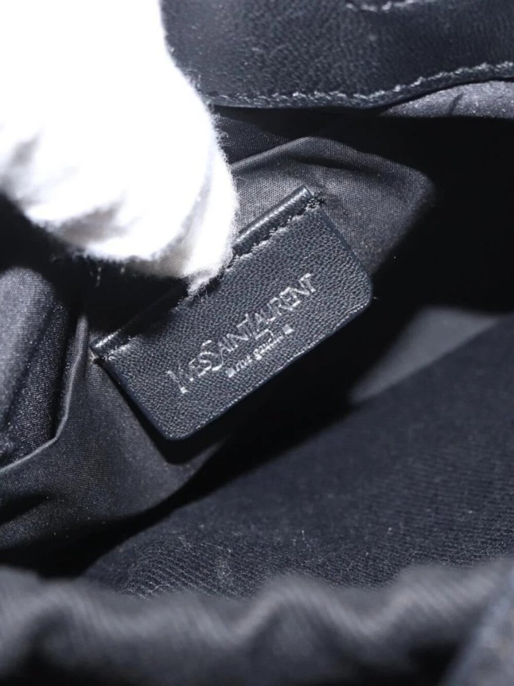 SAINT LAURENT Hand Bag Canvas Black Auth BA11425A - Picture 11 of 15